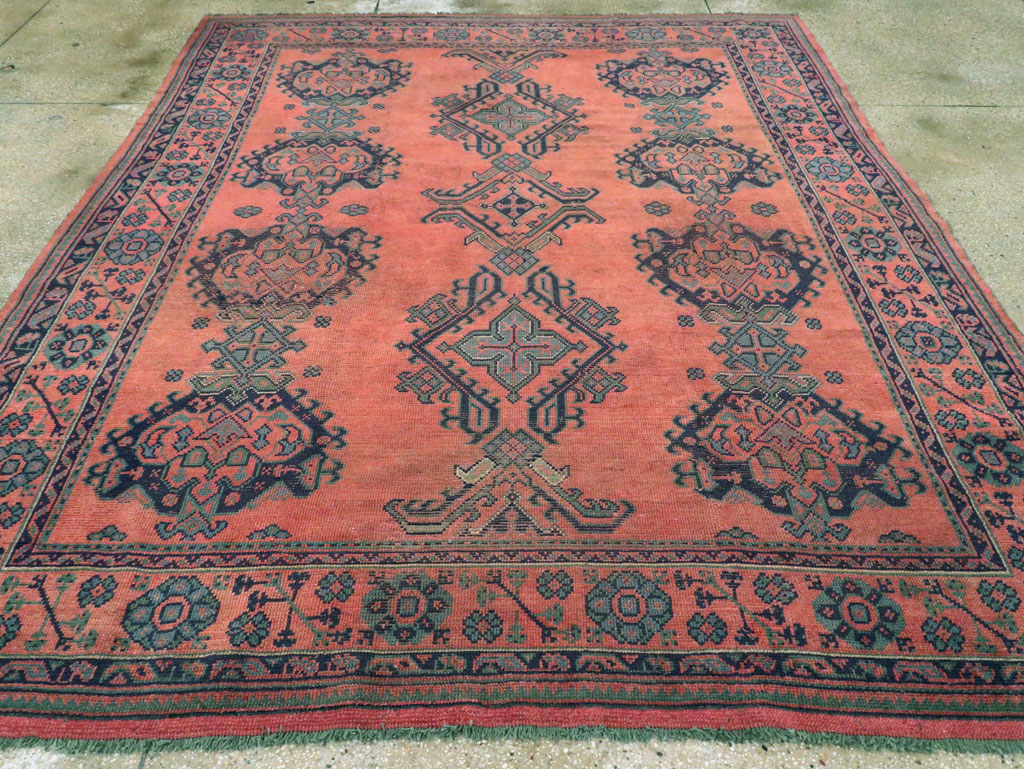Vintage Turkish Oushak Square Room Size Carpet, No.27630 - Galerie Shabab