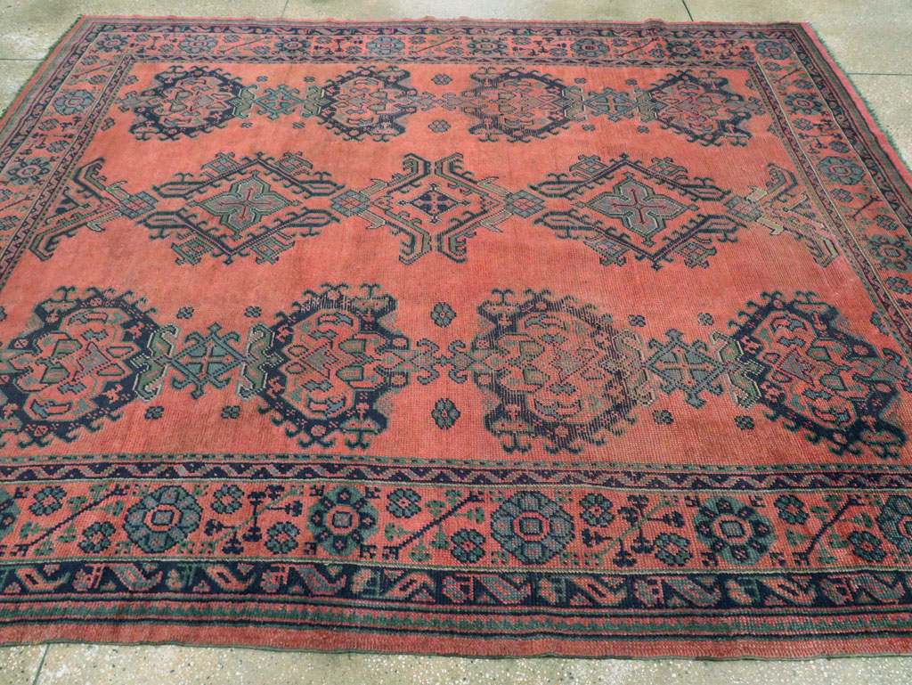 Vintage Turkish Oushak Square Room Size Carpet, No.27630 - Galerie Shabab