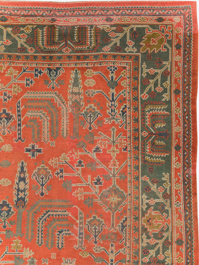 Antique Turkish Oushak Room Size Carpet, No.27634 - Galerie Shabab