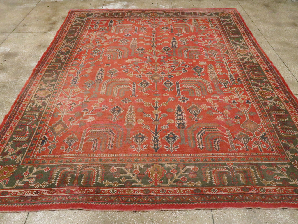 Antique Turkish Oushak Room Size Carpet, No.27634 - Galerie Shabab