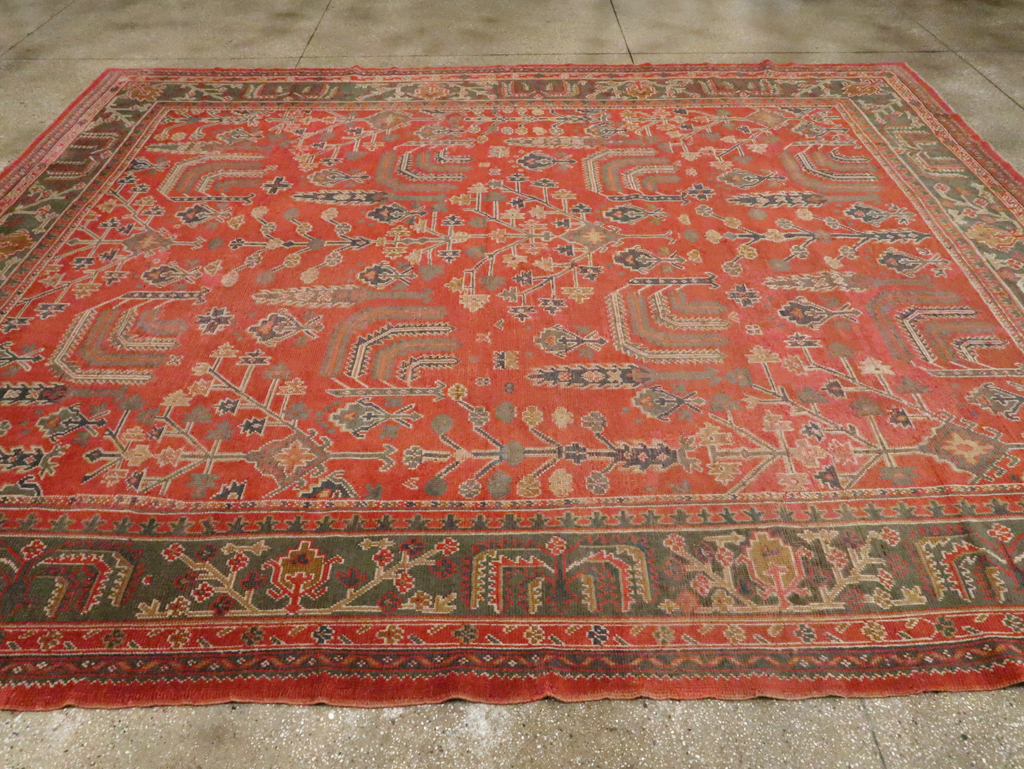 Antique Turkish Oushak Room Size Carpet, No.27634 - Galerie Shabab