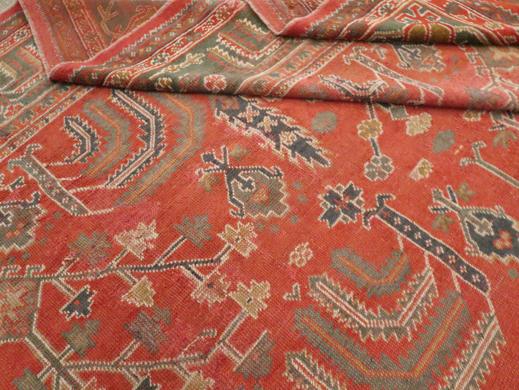 Antique Turkish Oushak Room Size Carpet, No.27634 - Galerie Shabab