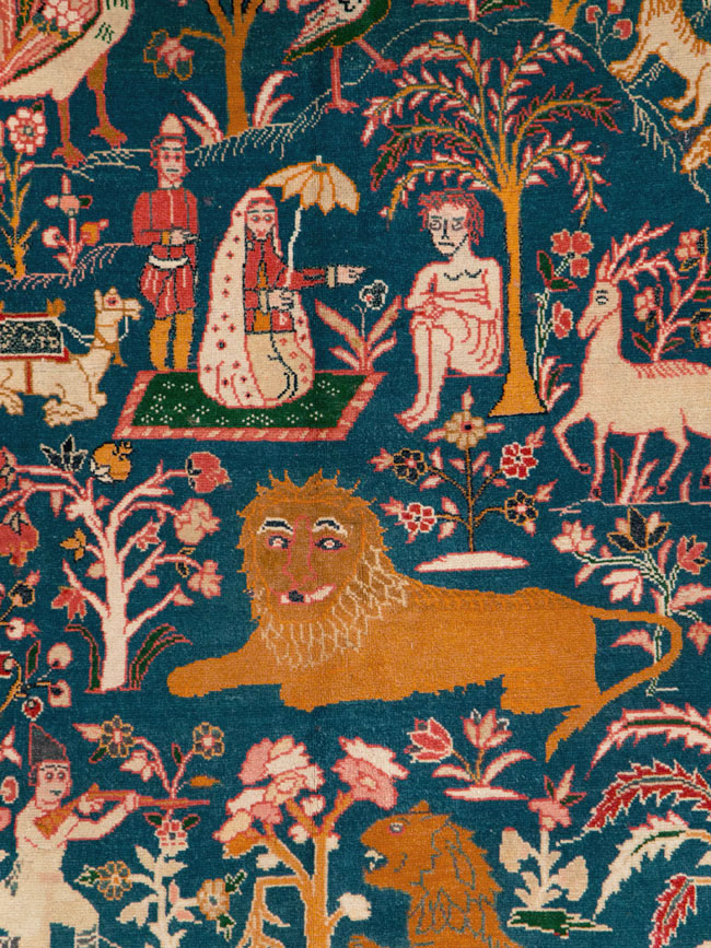 Antique Persian Pictorial Tabriz Rug, No.27638 - Galerie Shabab