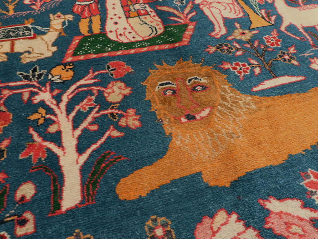 Antique Persian Pictorial Tabriz Rug, No.27638 - Galerie Shabab