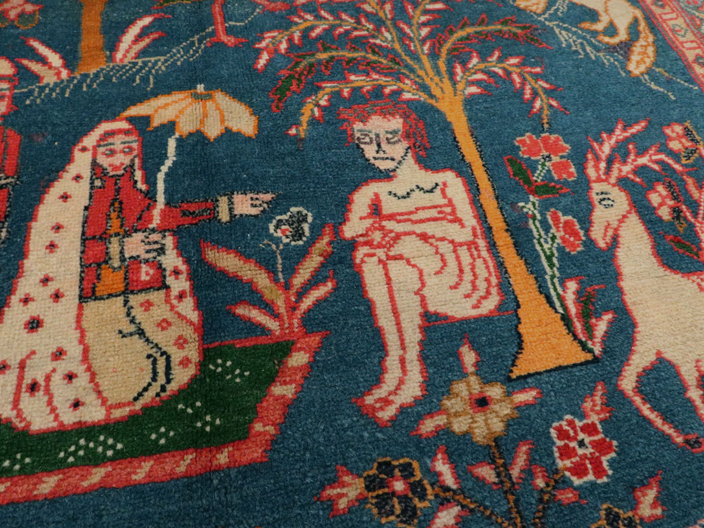 Antique Persian Pictorial Tabriz Rug, No.27638 - Galerie Shabab