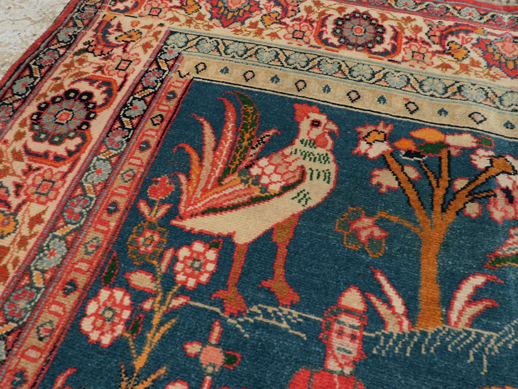 Antique Persian Pictorial Tabriz Rug, No.27638 - Galerie Shabab