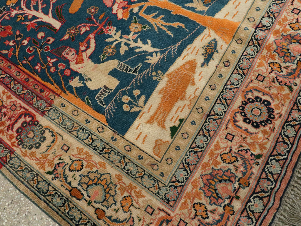 Antique Persian Pictorial Tabriz Rug, No.27638 - Galerie Shabab