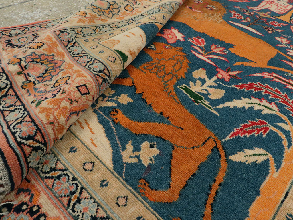 Antique Persian Pictorial Tabriz Rug, No.27638 - Galerie Shabab