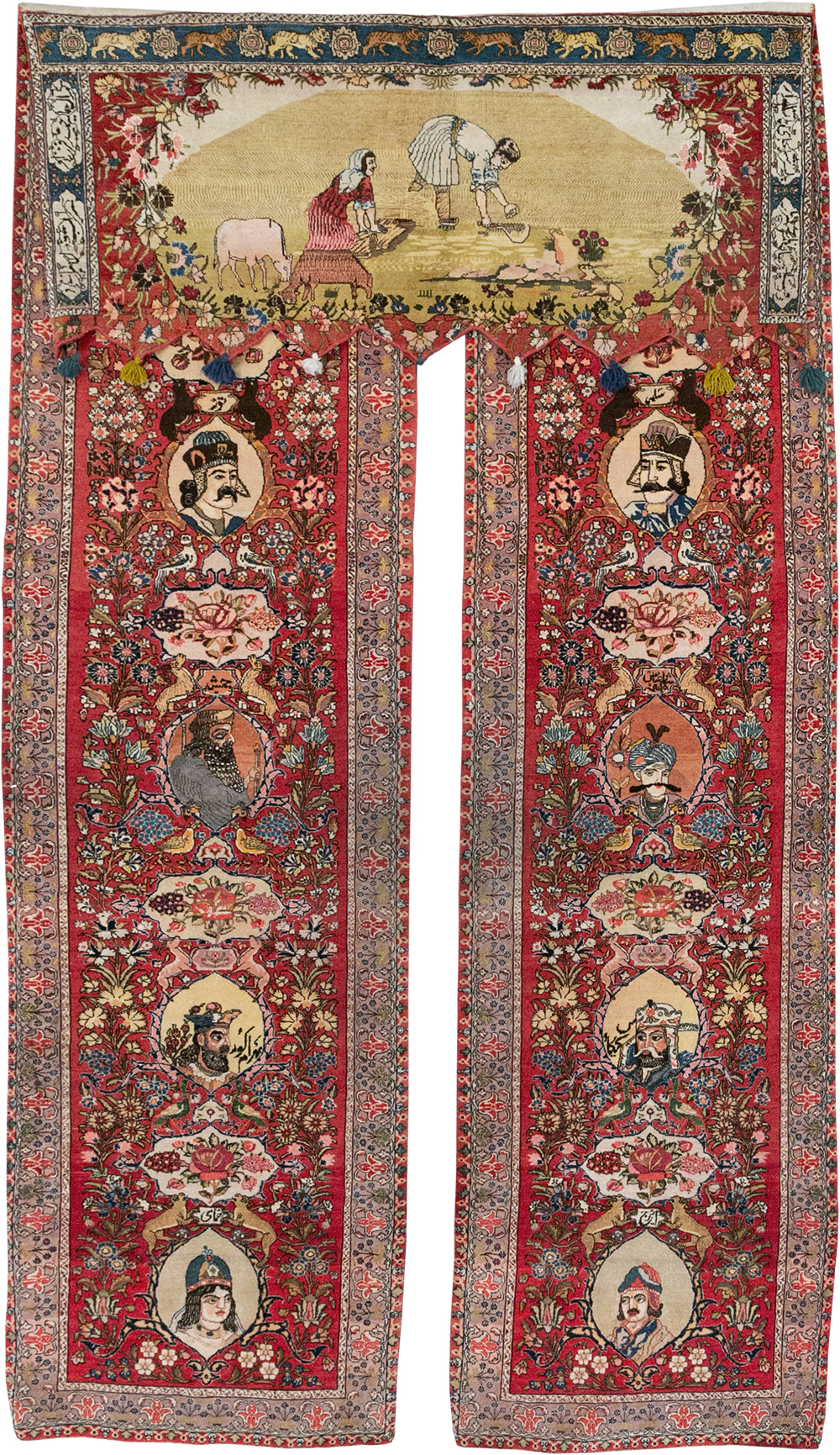 Vintage Persian Tabriz Pictorial Rug, No.27639 - Galerie Shabab