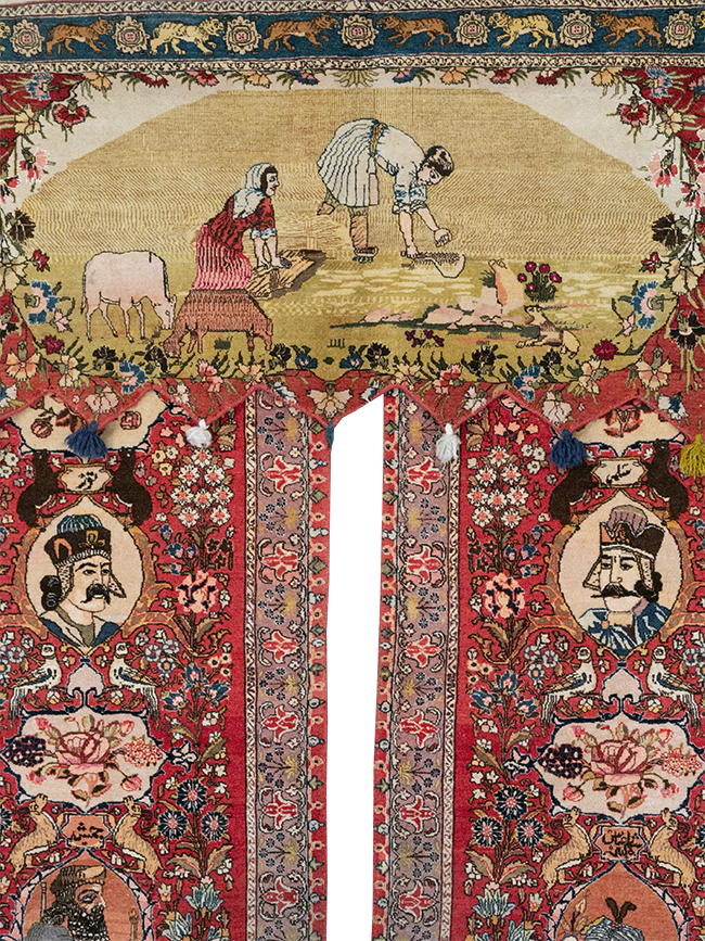 Vintage Persian Tabriz Pictorial Rug, No.27639 - Galerie Shabab