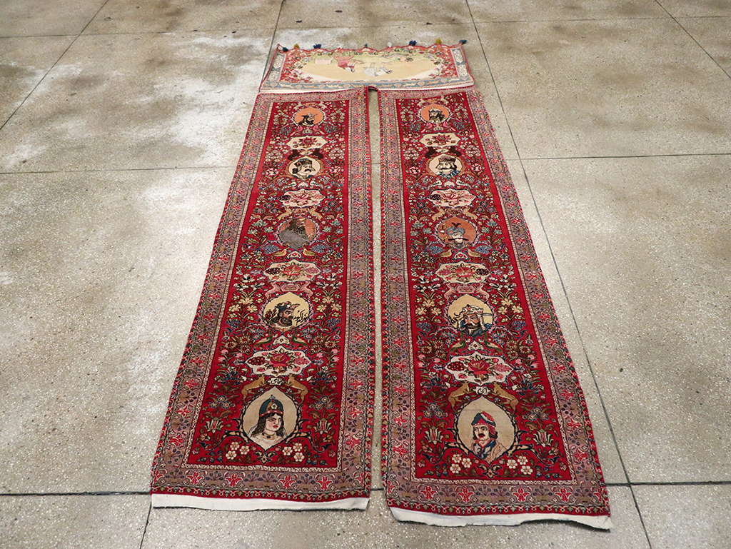 Vintage Persian Tabriz Pictorial Rug, No.27639 - Galerie Shabab