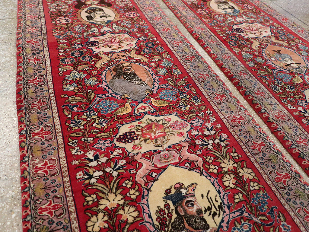 Vintage Persian Tabriz Pictorial Rug, No.27639 - Galerie Shabab