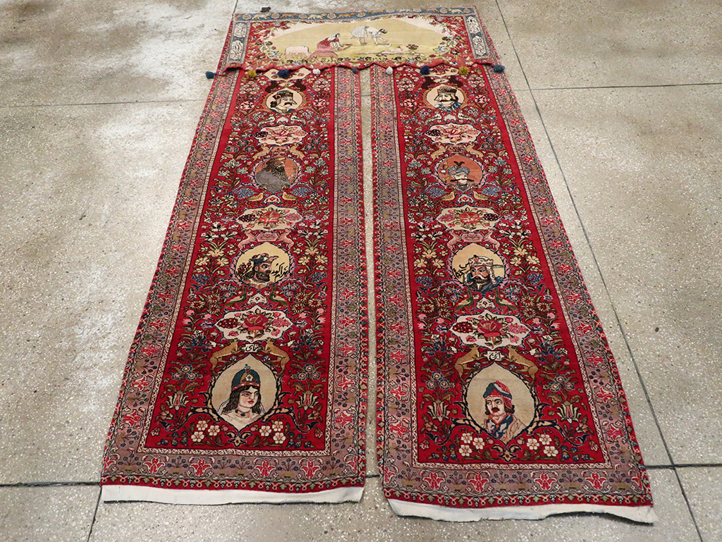 Vintage Persian Tabriz Pictorial Rug, No.27639 - Galerie Shabab