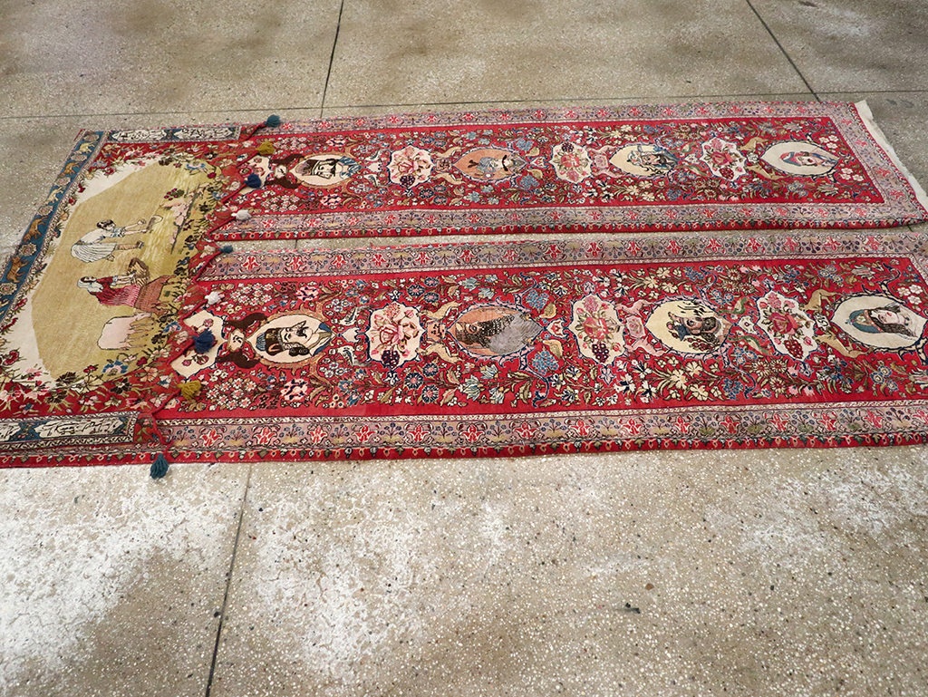 Vintage Persian Tabriz Pictorial Rug, No.27639 - Galerie Shabab