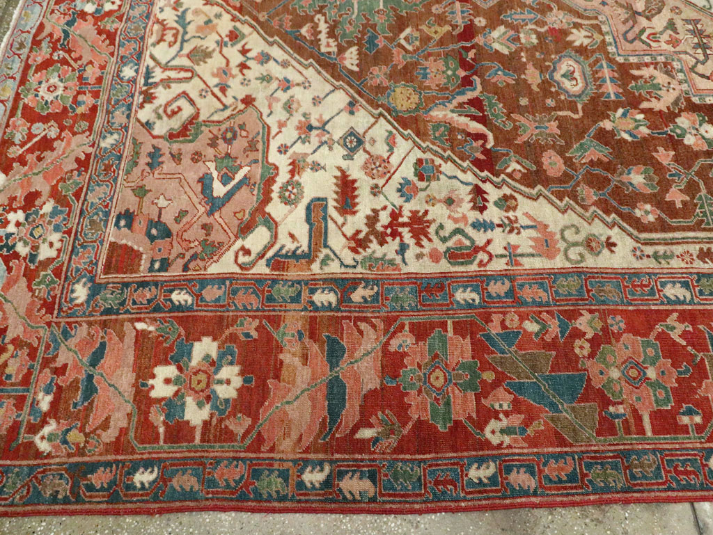 Antique Persian Heriz Carpet, No.27640 - Galerie Shabab