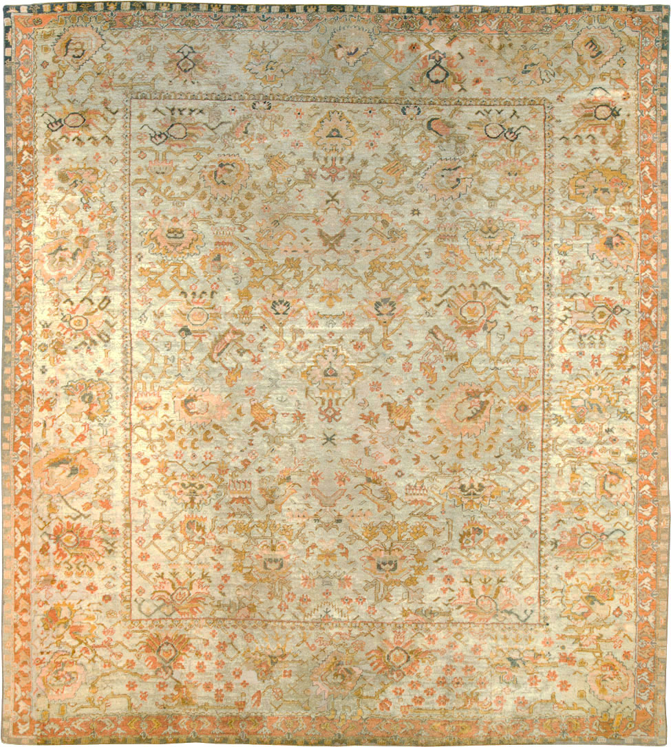 Antique Turkish Oushak Carpet, No.27644 - Galerie Shabab