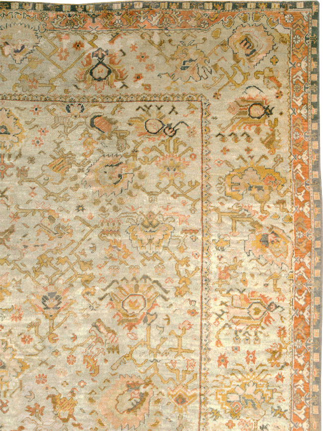 Antique Turkish Oushak Carpet, No.27644 - Galerie Shabab