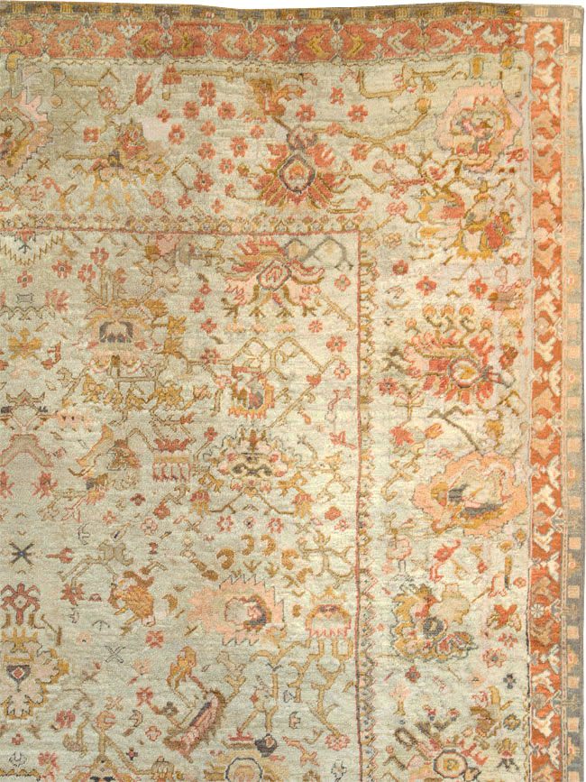 Antique Turkish Oushak Carpet, No.27644 - Galerie Shabab
