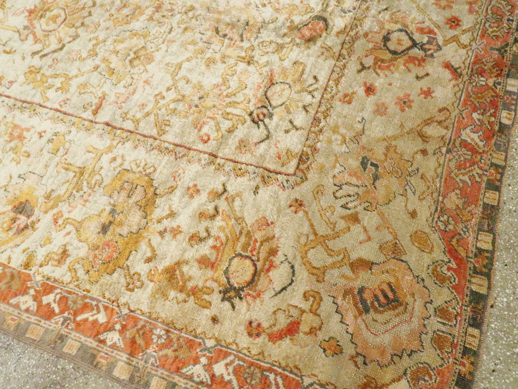 Antique Turkish Oushak Carpet, No.27644 - Galerie Shabab