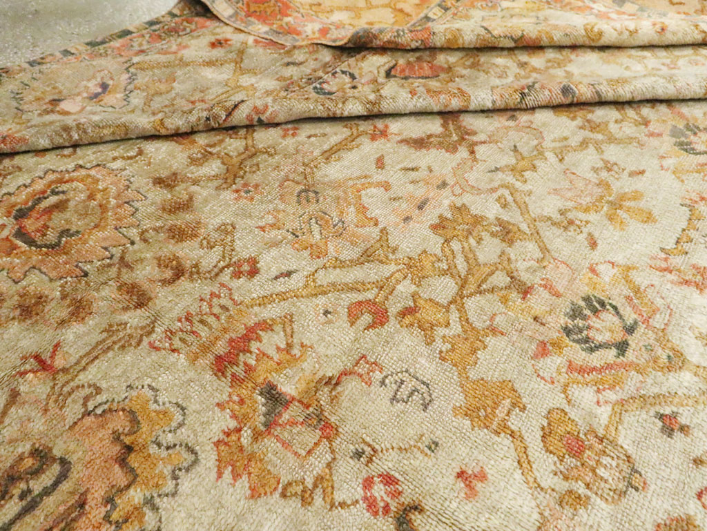 Antique Turkish Oushak Carpet, No.27644 - Galerie Shabab