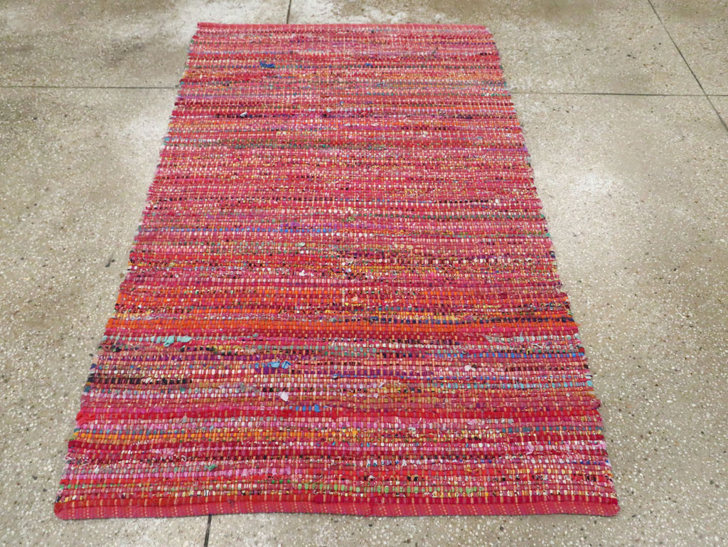 Vintage American Rag Rug, No.27654 - Galerie Shabab