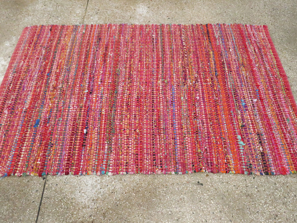 Vintage American Rag Rug, No.27654 - Galerie Shabab