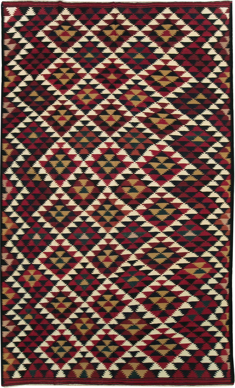 Vintage Turkish Flatweave Kilim Long Room Size Carpet, No.27661 - Galerie Shabab