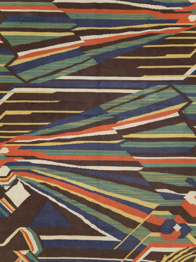 Vintage Romanian Flat-Weave Rug, No.27666 - Galerie Shabab