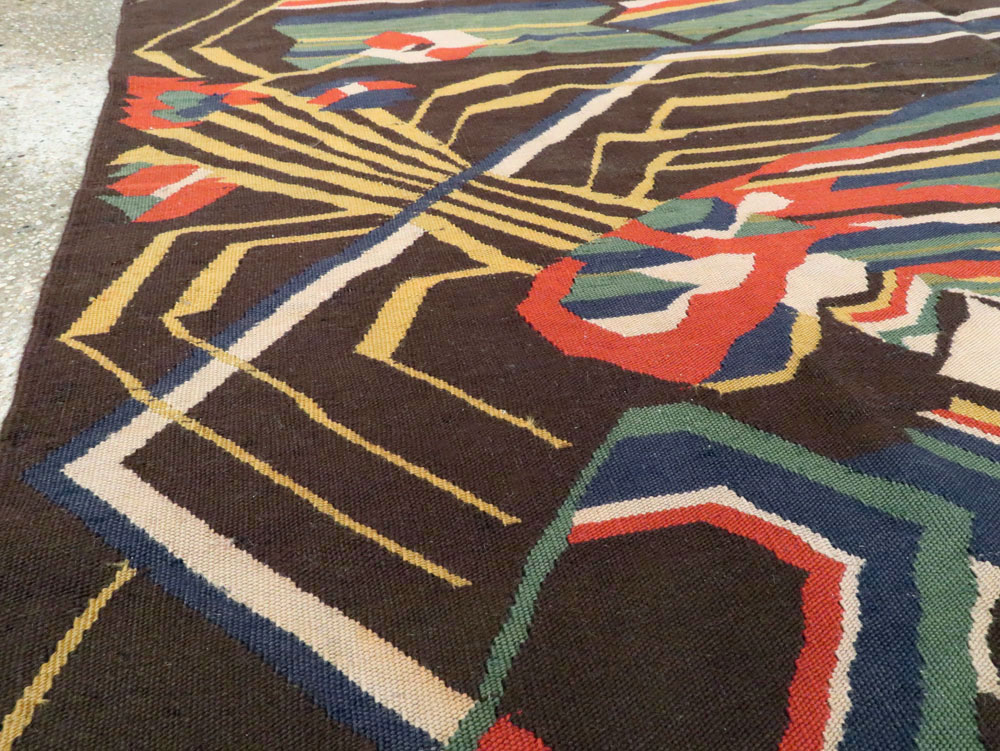 Vintage Romanian Flat-Weave Rug, No.27666 - Galerie Shabab