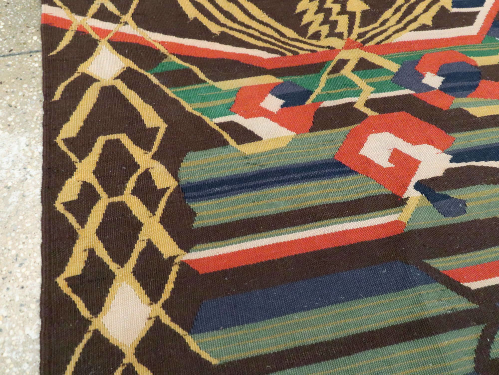 Vintage Romanian Flat-Weave Rug, No.27666 - Galerie Shabab