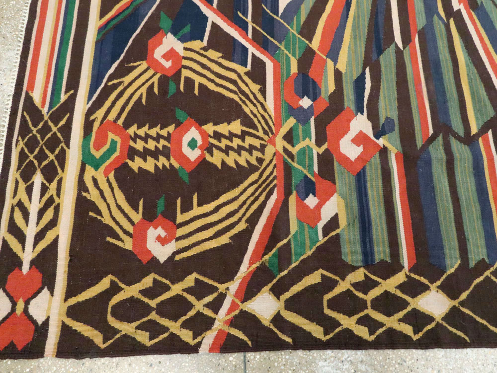 Vintage Romanian Flat-Weave Rug, No.27666 - Galerie Shabab