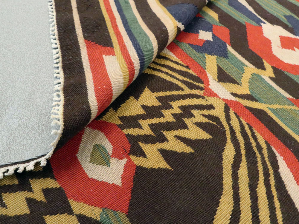 Vintage Romanian Flat-Weave Rug, No.27666 - Galerie Shabab