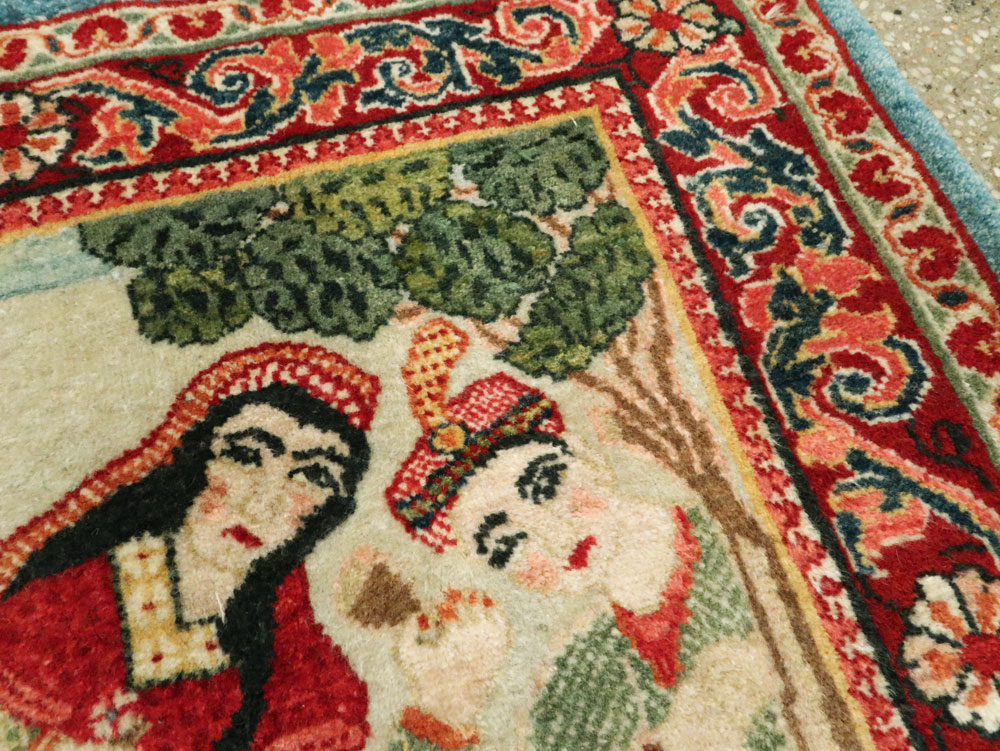 Vintage Persian Pictorial Sarouk, No.27667 - Galerie Shabab