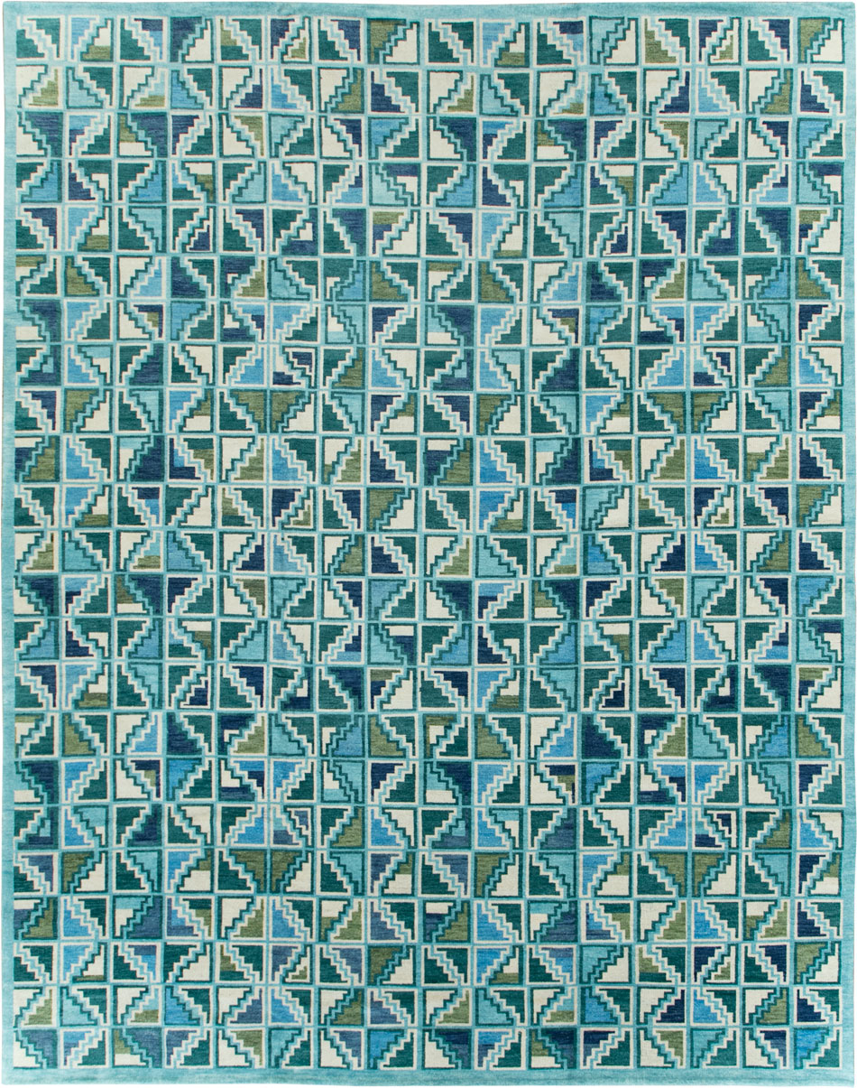 Swedish Inspired Contemporary Indian Large Carpet, No.27681 - Galerie Shabab