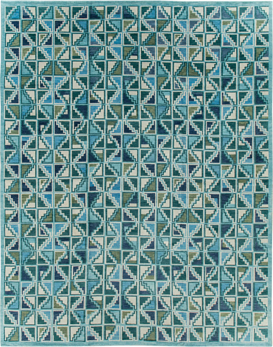 Swedish Inspired Contemporary Indian Large Carpet, No.27681 - Galerie Shabab