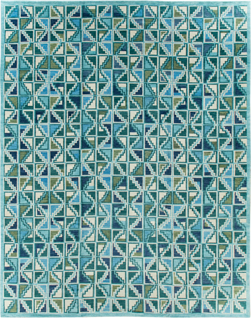 Swedish Inspired Contemporary Indian Large Carpet, No.27681 - Galerie Shabab