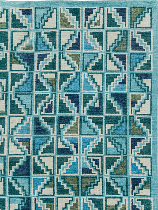 Swedish Inspired Contemporary Indian Large Carpet, No.27681 - Galerie Shabab
