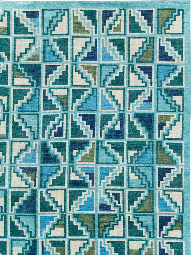 Swedish Inspired Contemporary Indian Large Carpet, No.27681 - Galerie Shabab