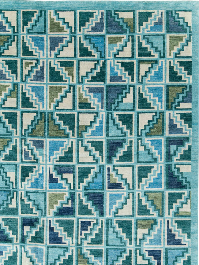 Swedish Inspired Contemporary Indian Large Carpet, No.27681 - Galerie Shabab