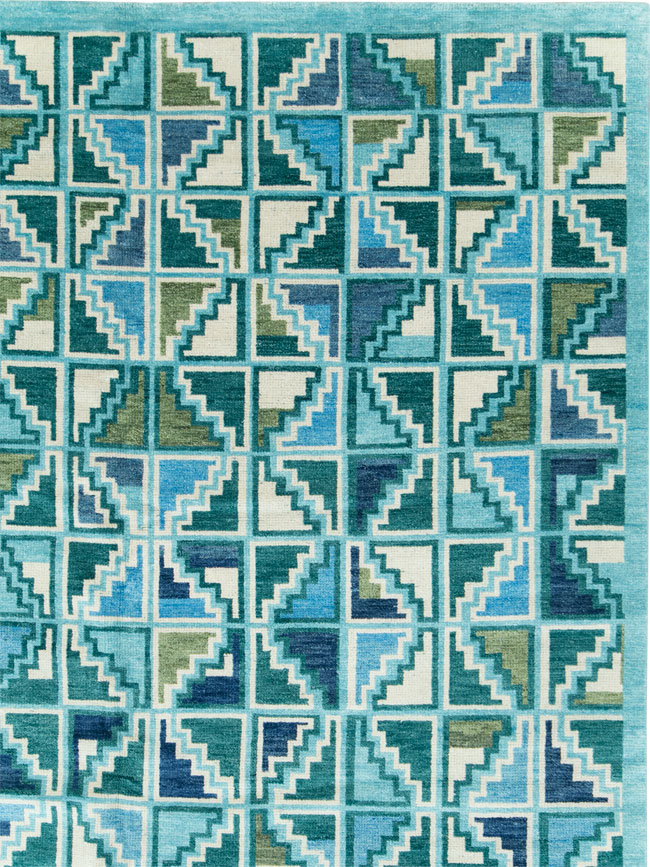 Swedish Inspired Contemporary Indian Large Carpet, No.27681 - Galerie Shabab