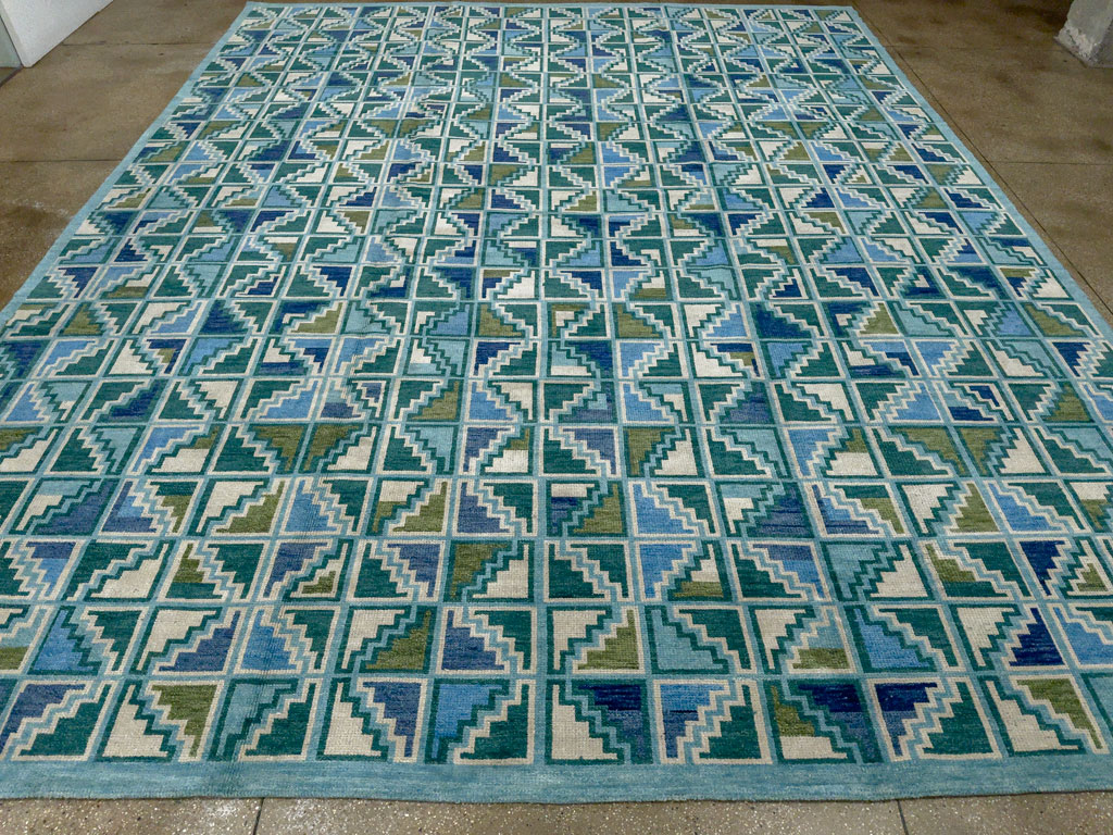 Swedish Inspired Contemporary Indian Large Carpet, No.27681 - Galerie Shabab