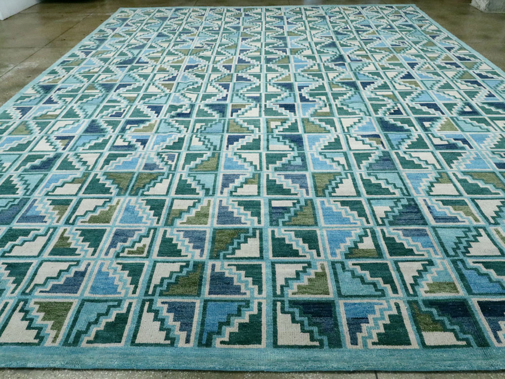 Swedish Inspired Contemporary Indian Large Carpet, No.27681 - Galerie Shabab