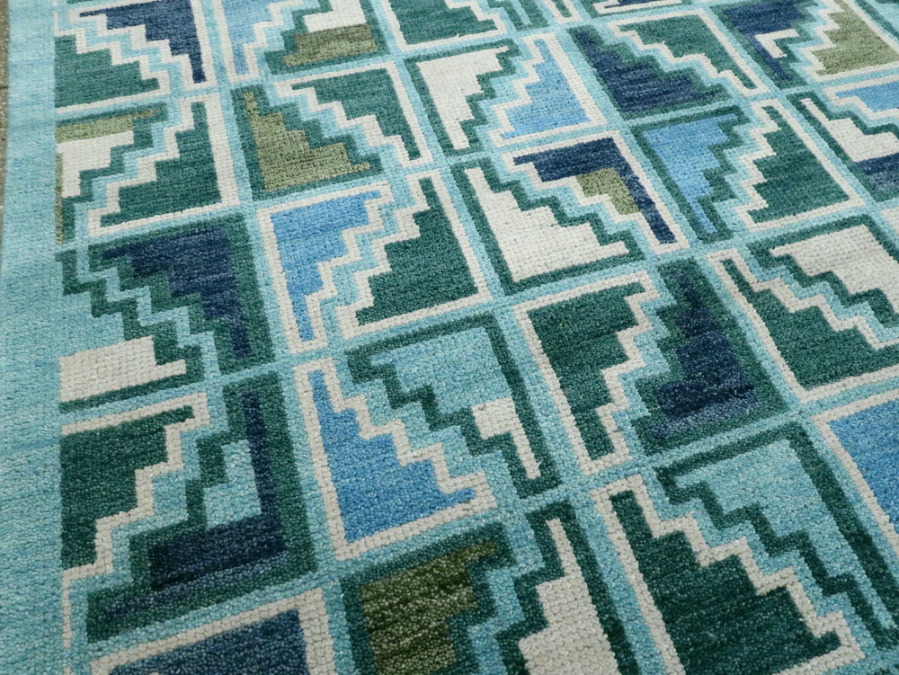 Swedish Inspired Contemporary Indian Large Carpet, No.27681 - Galerie Shabab