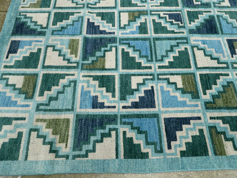 Swedish Inspired Contemporary Indian Large Carpet, No.27681 - Galerie Shabab