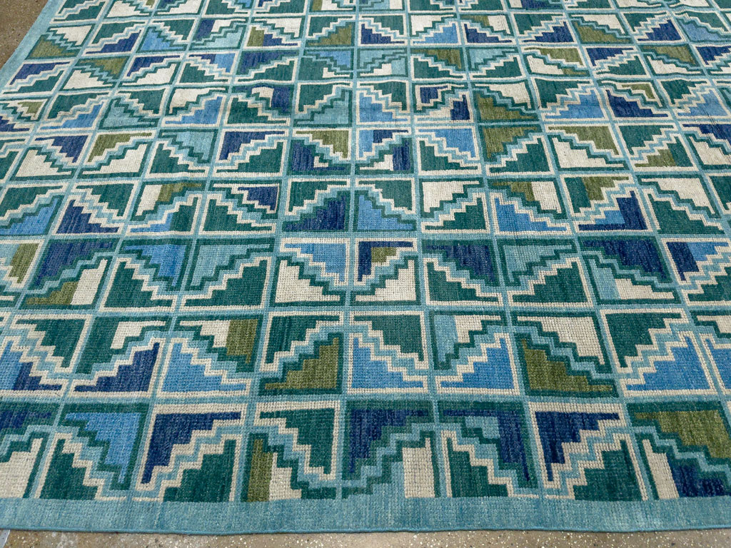 Swedish Inspired Contemporary Indian Large Carpet, No.27681 - Galerie Shabab
