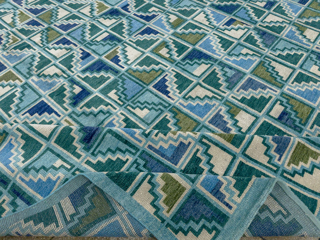 Swedish Inspired Contemporary Indian Large Carpet, No.27681 - Galerie Shabab
