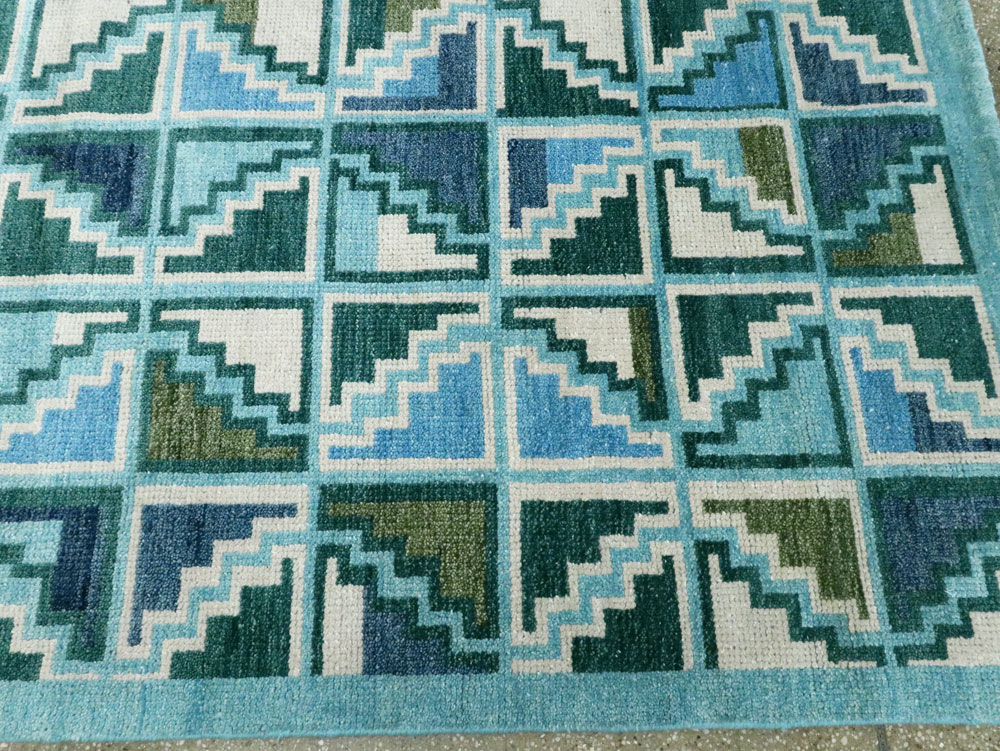 Swedish Inspired Contemporary Indian Large Carpet, No.27681 - Galerie Shabab