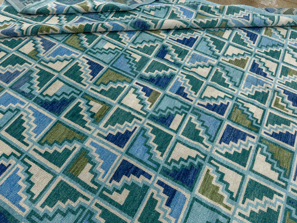 Swedish Inspired Contemporary Indian Large Carpet, No.27681 - Galerie Shabab