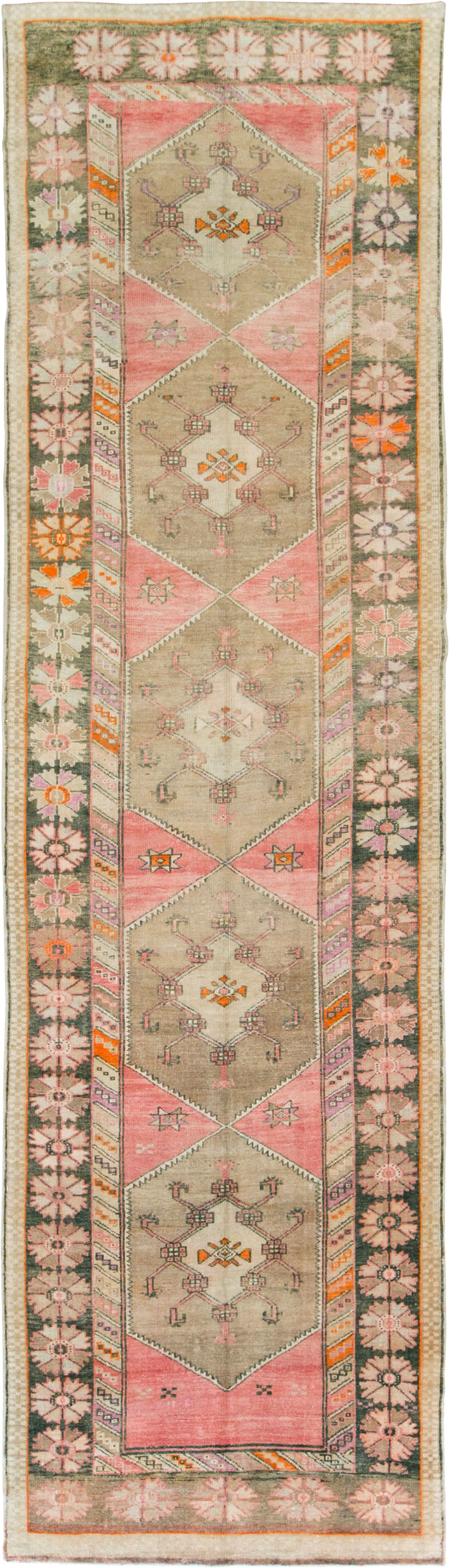 Vintage Turkish Anatolian Wide Gallery Runner, No.27682 - Galerie Shabab