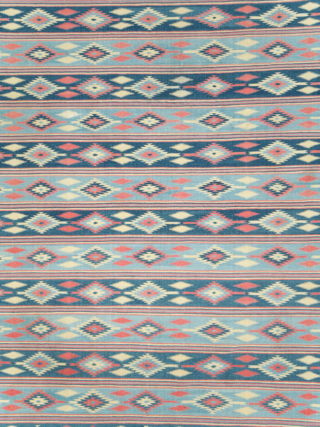 Vintage Indian Flatweave Dhurrie Large Square Carpet, No.27696 - Galerie Shabab